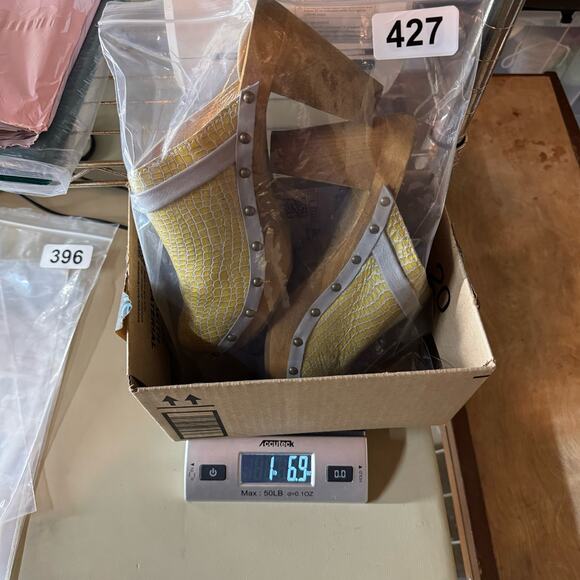 SANITA Embossed Leather Wooden Heel Clogs Size 39 Yellow Boho Festival Hippie - Picture 14 of 16